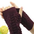 Women’s Knitted Fingerless Winter Gloves, Long Stretchy Mittens for Warmth and Comfort.