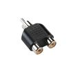 RCA Y Splitter AV Audio Video Plug Converter Charging Adapter 1-Male to 2-Female Cable Adapter (Black). 