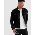Black Fashionable Denim Jacket For Men.