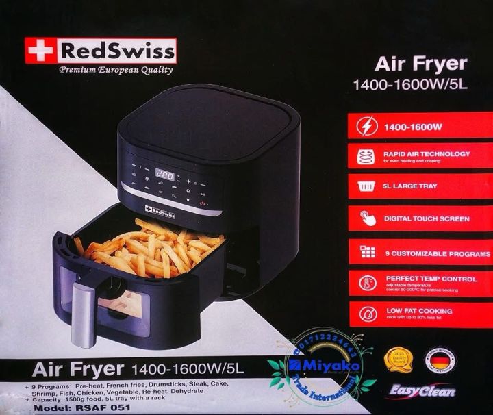 Redswiss RSAF-051 Digital touch control panel Air Technology Air fryer-5L