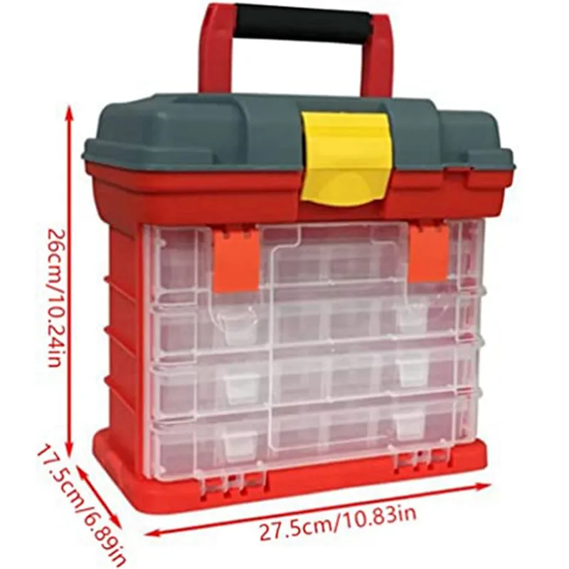 Multifunctional Storage Box Multipurpose Toolbox with 4 Layers and 72 ...