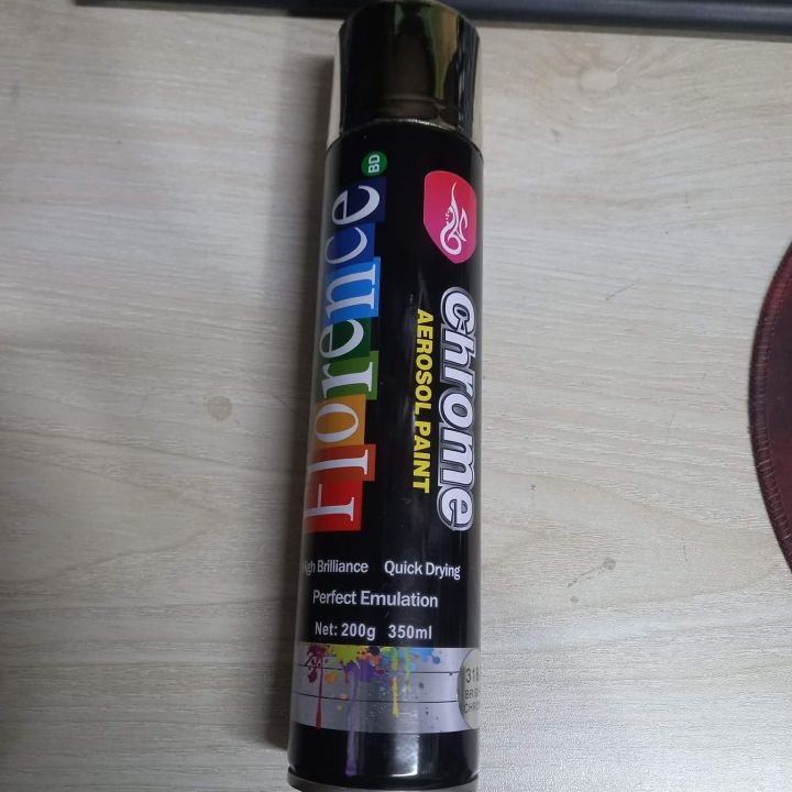 Florence Chrome Effect 200mL Spray Paint Chrome Effect 350mL Multipurpose Chrome Effect Spray Paint For Bike Metal Motor Cycle Car Chrome Effect
