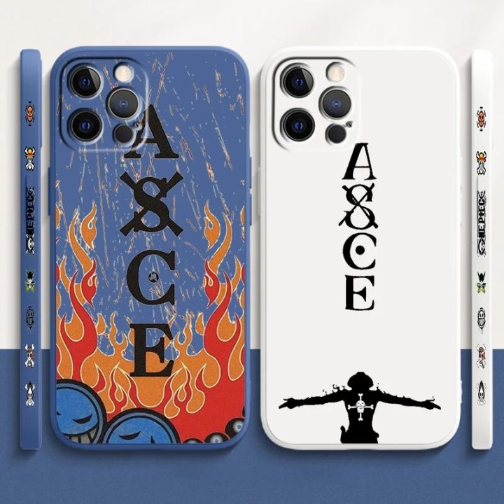 One P-Piece Luffy Anime Cute Liquid Left Rope For Apple iPhone 15 14 13 12 11 XS XR X 8 7 SE Pro Max Plus Mini Funda Phone Case