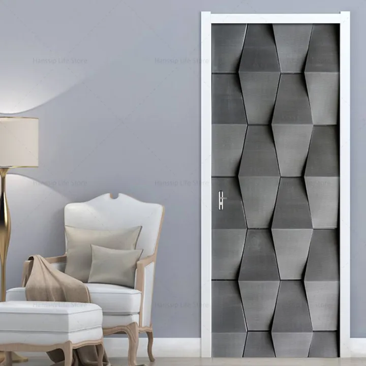 3D%20Geometric%20Door%20Stickers%20Home%20Decoration%20Black%20and%20White%20Abstract%20Lines%20Whole%20Door%20Mural%20Cover%20Self-adhesive%20Living%20Room%20-%20Image%203
