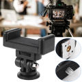 Camera Hot Shoe Phone Holder with Cold Shoe Mount Smartphone Clip RotateAdjustable Clamp Holder for Canon Nikon Sony DSLR Camera. 