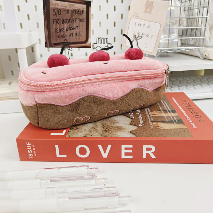Exquisite%20Cherry%20Cake%20Pen%20Bag%20Themed%20Design%20Cute%20Large%20Capacity%20Pencil%20Pouch%20Plush%20Pen%20Bag%20for%20Student%20Supplies%20School%20Essentials%20Gift%20Item%20Storage%20Art%20Supplies%20Carrier%20-%20Image%204
