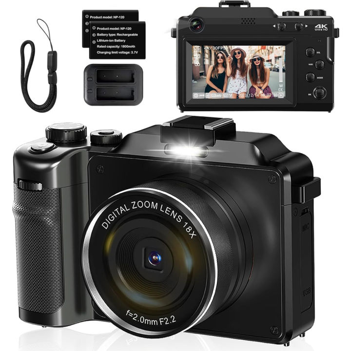 56MP Dual Lens Digital Photography Camera 4K WIFI Web Camcorder