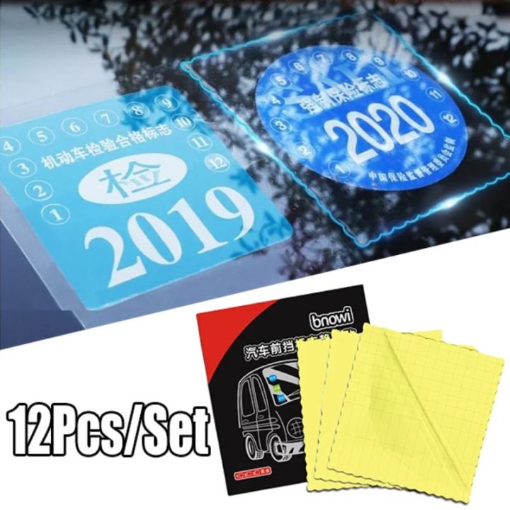 Car Static Paste Stickers Windshield Electrostatic Annual Inspection Labels Auxiliary Static Decals Glass Traceless Stickers
