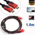 hi speed HDMI Cable 1.5m - Black and Red - Cable Protector.