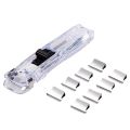 Staple Metal Clip Push Hand Paper Clipper with Refill.