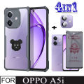 4In1 OPPO A5i Shockproof Phone Case for OPPO A5X A5 Pro Soft Ceramic Screen Protector Film+Camera Lens Glass Screen Protector+ Mobile phone holder. 