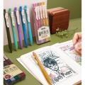 Sweet Journal 5 Colors 0.5mm Retro Vintage Gel Pen Set Color Press Quick Dry Ball Pens Set. 