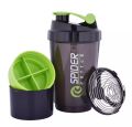 NEW SPORTS/Spider Water Bottle Shaker Cups Sports Cup Portable 500ml Removable Three Protein Powder. 