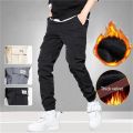 Fashion Multi-Pockets Winter Cargo Pants Men Fleece Liner Thick Warm Slim Fit Joggers Streetwear Casual Thermal Trousers Pants.