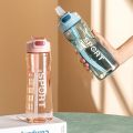 Marked pot drinking utensils with time leak outdoor sports water bottle large capacity plastic 800ml water drinking cup transparent anti.