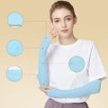 Black UV Sun Protection Hand Protector Ice Silk Arm Sleeves Sunscreen Sleeves.