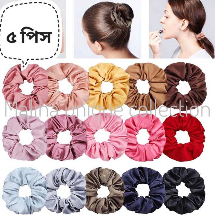 Silk%20Scrunchie%20Hair%20Band%20for%20&%20Braselet%20for%20girls%205-Pieces%20-%20Image%204