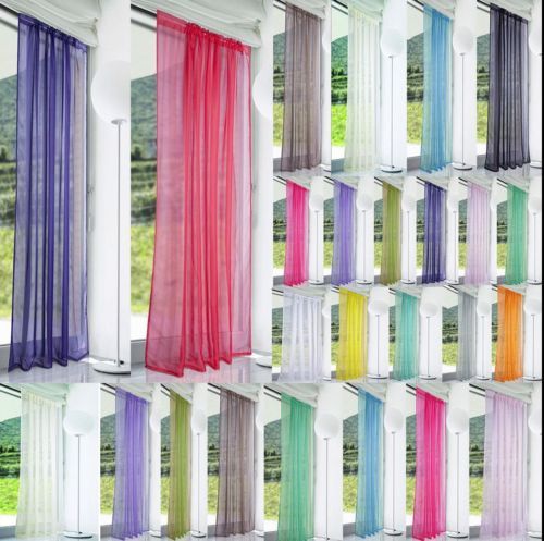 100x200cm Tulle Curtains Rod Pocket Curtains for Kitchen Living Room Solid Sheer Curtains Tulle on The Windows Drapes Curtains