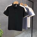 Japanese-Style Stitching Lapel polo Shirt Men's Summer New Trendy All-Match Casual Short-Sleeved T-shirt Men's Top Clothes. 