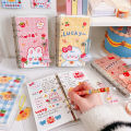 Creative Hand Ledger Set Notebook Mini Three-hole Loose-leaf Book Storage Cute Cartoon Girl Heart Diary Student Notebook. 