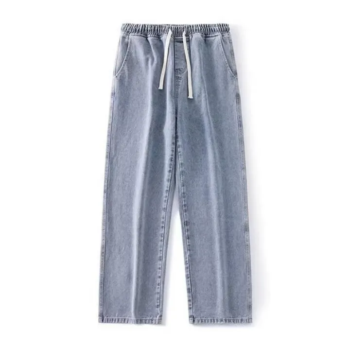 Trendy%20Men%20Jeans%20Soft%20Men%20Pants%20Drawstring%20Daily%20Wear%20Pure%20Color%20Men%20Jeans%20-%20Image%202