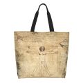 Custom Vitruvian Man Canvas Shopping Bags Women Recycling Large Capacity Grocery Leonardo Da Vinci Tote Shopper Bags. 