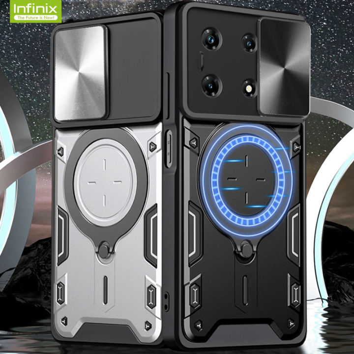 Lereach For Infinix Note 30 Pro 4G Mobile Cover Case Camera Thick Armor Car Ring Bracket Shockproof Back Cover