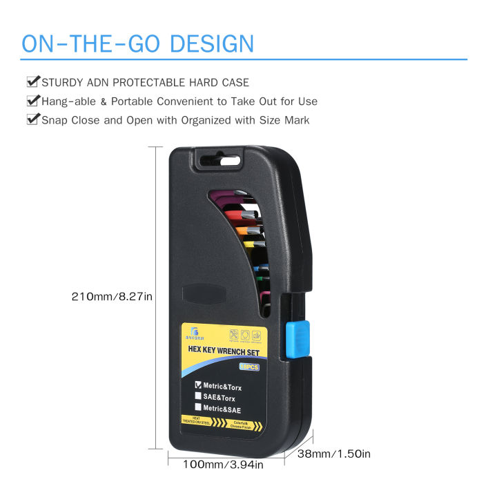 18PCS%20Ball%20End%20Hex%20Key%20Wrench%20Set%20Multicolor%20Long%20Arm%20Metric%20&%20SAE%20Wrenches%20Industrial%20Grade%20Chrome%20Vanadium%20Steel%20Hex%20Key%20Allen%20Wrench%20with%20Holding%20Case%20-%20Image%203