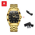 Olevs 5528 Stainless Steel Waterproof Casual Fashionable Classic Wrist Watch For Men- Golden & Black. 