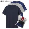 Giordano Men T Shirt Cotton Short Sleeve 3-pack Tshirt Solid Tee Summer Beathable Male Tops Clothing Camiseta Masculina 01245504. 