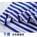 Summer plus-Sized plus Size Men's Short SleeveTT-shirt Overweight Man Large Men's Striped Navy-Striped Shirt ShirtT. 