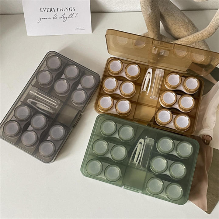 【Tech-savvy】 color lens box storage retro color contact storage box six ...