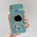 UCUC for Redmi Note 7 / Note 7 Pro Back Cover + Free Lanyard Creative Cute Astronaut Folding Bracket Luxury 6D Plating Case Soft Silicone Square Phone Cases. 