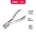 Deli E0114 One Hole Punch is a durable, all-metal handheld tool designed for office and school use.