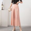 Miyake Pleated Wide-Leg Pants for Women 2022 Summer New Loose Slim Fit Casual Western Style Straight Comfortable Elastic Pants. 