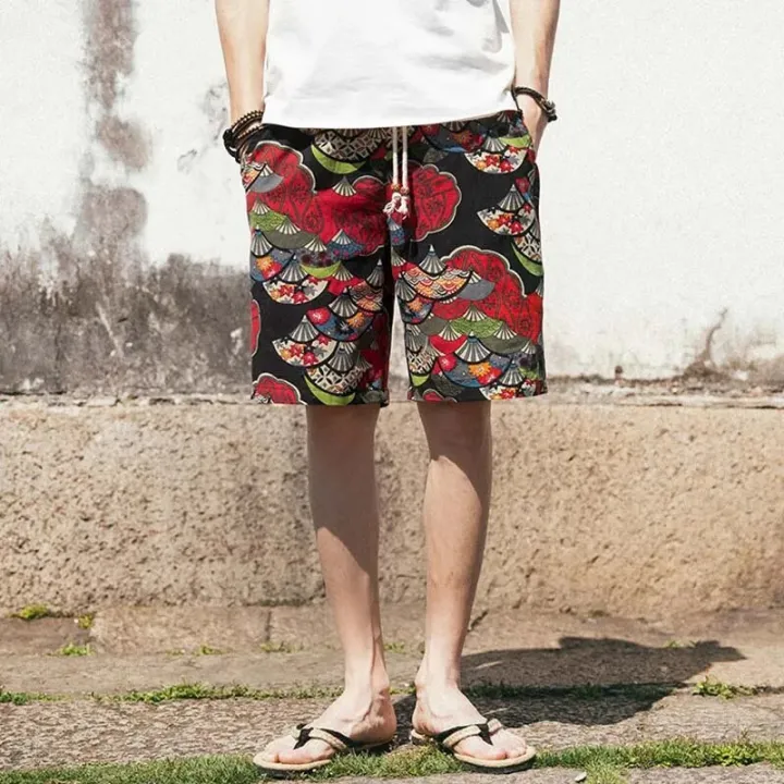 men's%20linen%20shorts%20Japanese%20Casual%20Shorts%20Men%20Drawstring%20Printed%20Streetwear%20Mens%20Shorts%20Summer%20Men%20Shorts%20Cotton%20Linen%20Clothes%20-%20Image%205