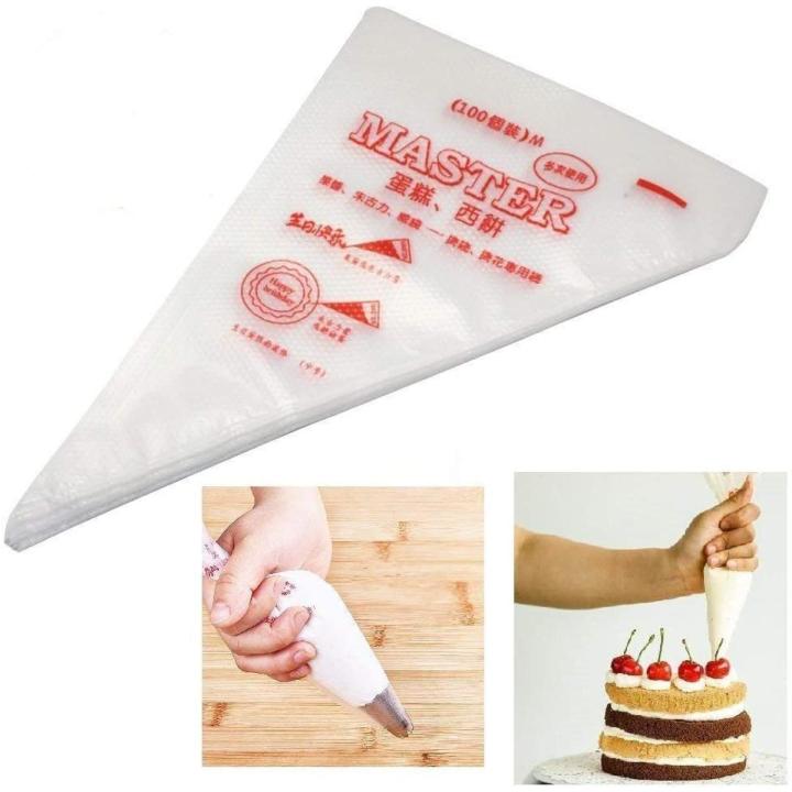 Disposable Plastic Piping Bags - Convenient For Cake Cream Decorating - Includes 50 Pieces For Mess-Free Baking