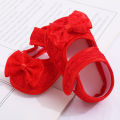 New Bows Baby Girl Shoes Big Lace Bowknot Newborn Princess Cotton Shoes Non-slip Soft Sole Toddler Shoes First Walkers. 