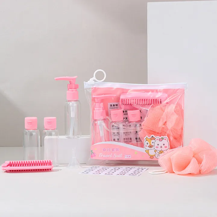 7pcs Travel Bottle Set Empty Refillable Spray Squeeze Shampoo Soap ...
