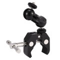 Multi-Function Ball Head Adapter Arm Mount with Adjustable Clamp Accessory for Cameras.