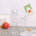 Square milk cup Creative Home Milk Carton Water Bottle Transparent Plastic Portable Clear Box Milk Storage Bottle.