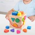 Wooden Baby Puzzle Box Toy Shape Sorter Toy for Preschool Kids 2 3 Years Old. 