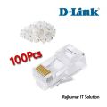 D-link Rj45 Plug Ethernet Gold Plated Network Connector - 100Pcs -White. 