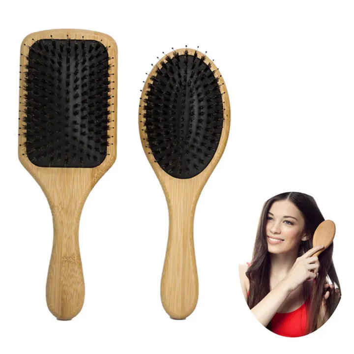 Wooden%20Hair%20Brush%20Anti-Static%20Scalp%20Massage%20Comb%20with%20Boar%20Bristle%20Air%20Cushion%20Comb%20for%20Women%20Men%20Wet%20and%20Dry%20Hair%20-%20Image%202