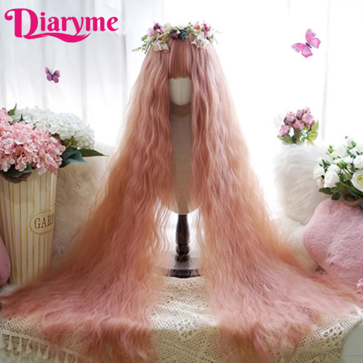 Extra%20Long%20Wavy%20Wigs%20For%20Women%20Pink%20Synthetic%20Cosplay%20Lolita%20Wigs%20Natural%20Hair%20Woman%20Wigs%20Black%20Blonde%20Wig%20Female%20Lolita%20Wig%20-%20Image%204