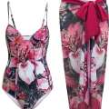 2024 New Split Decoration Quick drying Printing Sexy Sunscreen Beach Advanced Swimming Suit for Women.
