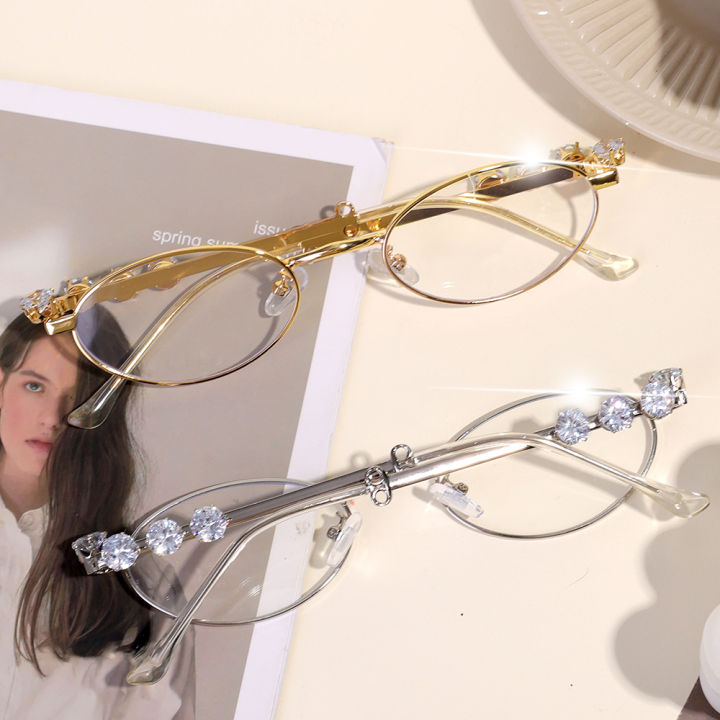 Rhinestone%20Stainless%20Steel%20Oval%20Frame%20Glasses%20Women's%20Punk%20Retro%20Anti%20Blue%20Light%20Eyewear%20Girl%20Reading%20Spectacles%20-%20Image%207