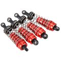 4Pcs Metal Shock Absorber Damper Replacement Accessory Fit for WLtoys 144001 1/14 4WD RC Drift Racing Car Parts,Red - red.