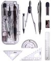 M & G Premium New 8-Piece Geometry Set with Case - Elegant Office & School Essentials.