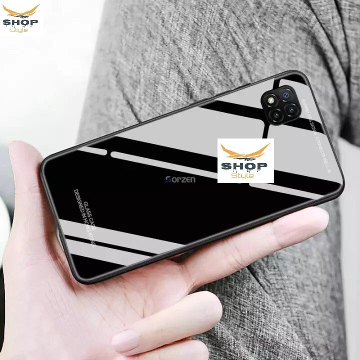 For Xiaomi Poco C3 - (100% Premium Quality) DESIGNED IN HONG KONG Scratchproof Tempered Glass Case Back Cover Casing ..